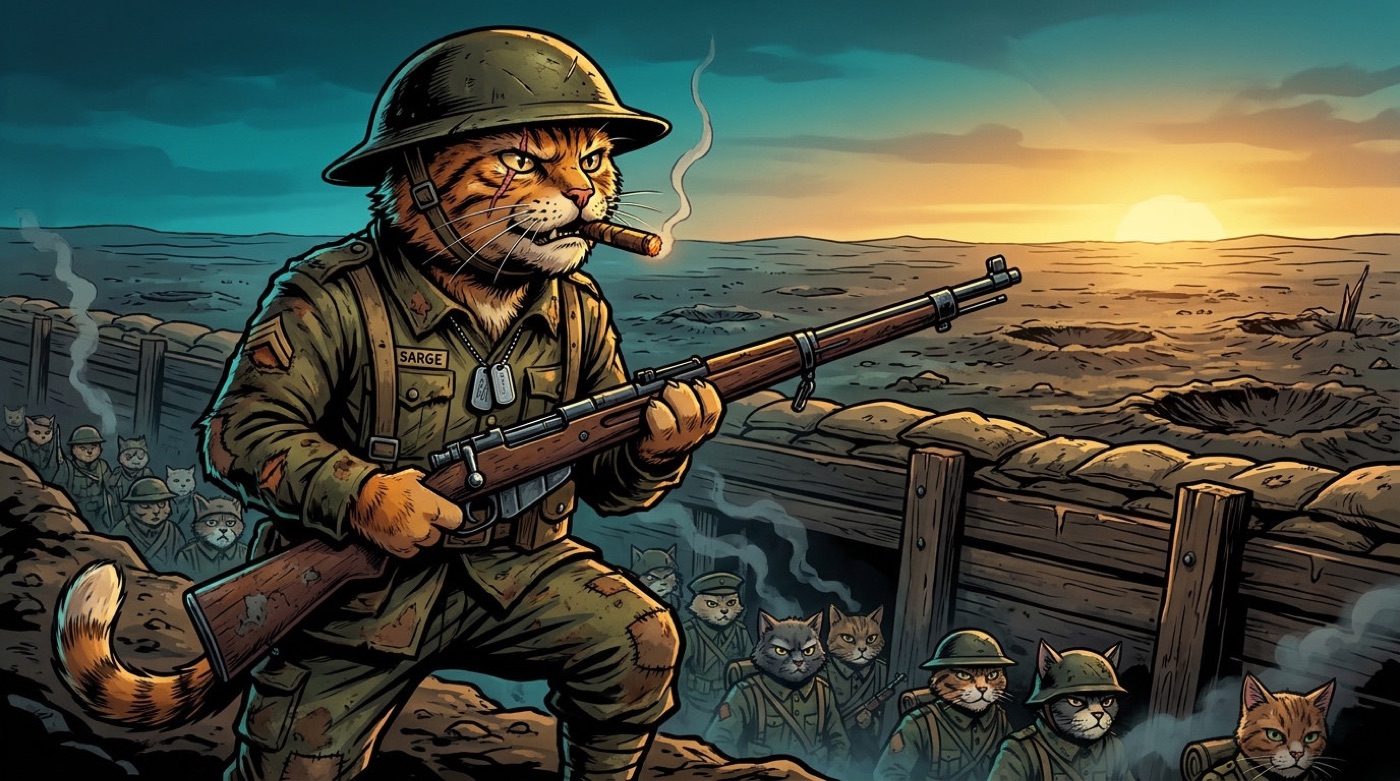 Sarge on patrol at dawn
